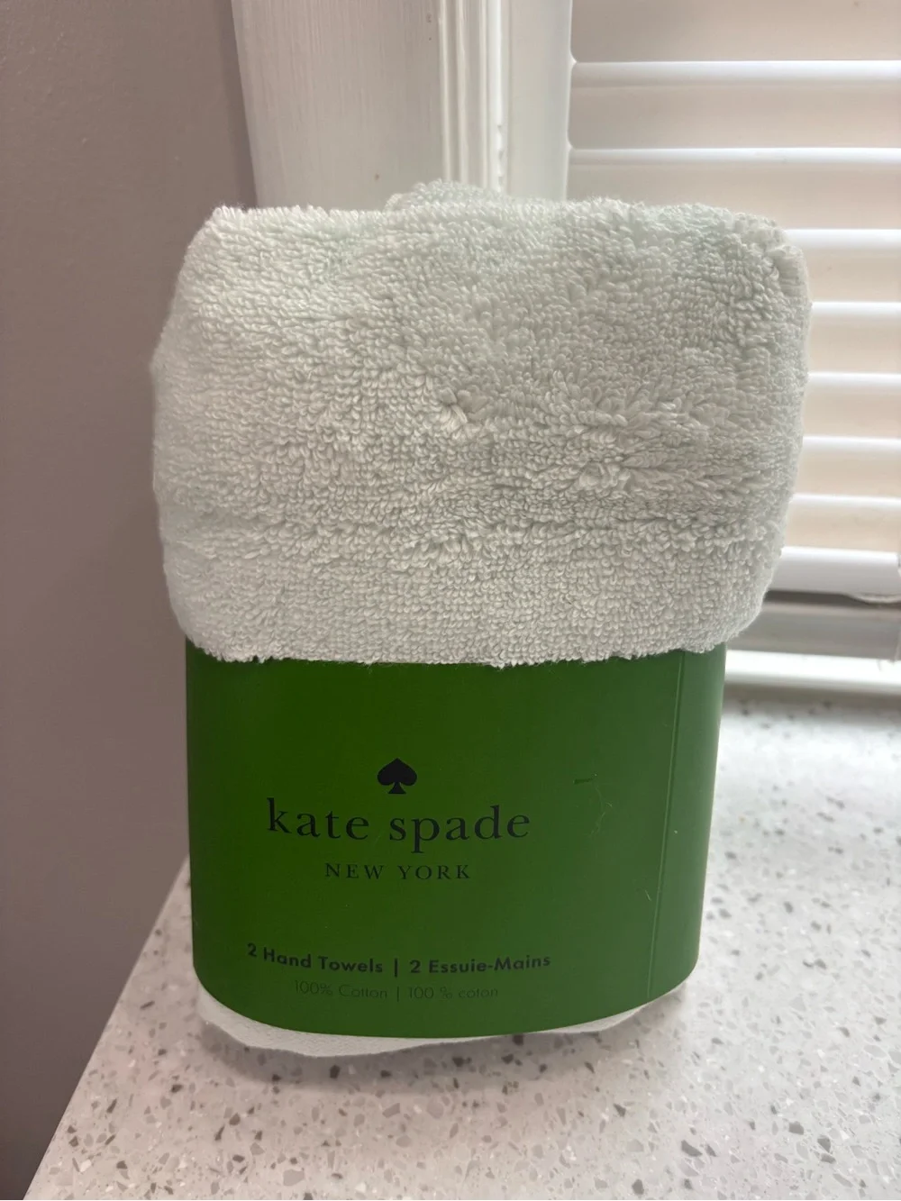 NEW kate spade light mint Cotton Hand Towel- set of 2